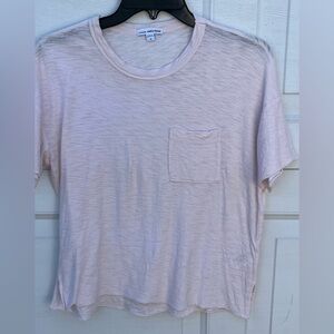 Women's Standard James Perse cream T Shirt short sleeves Sz 0 Cotton blend